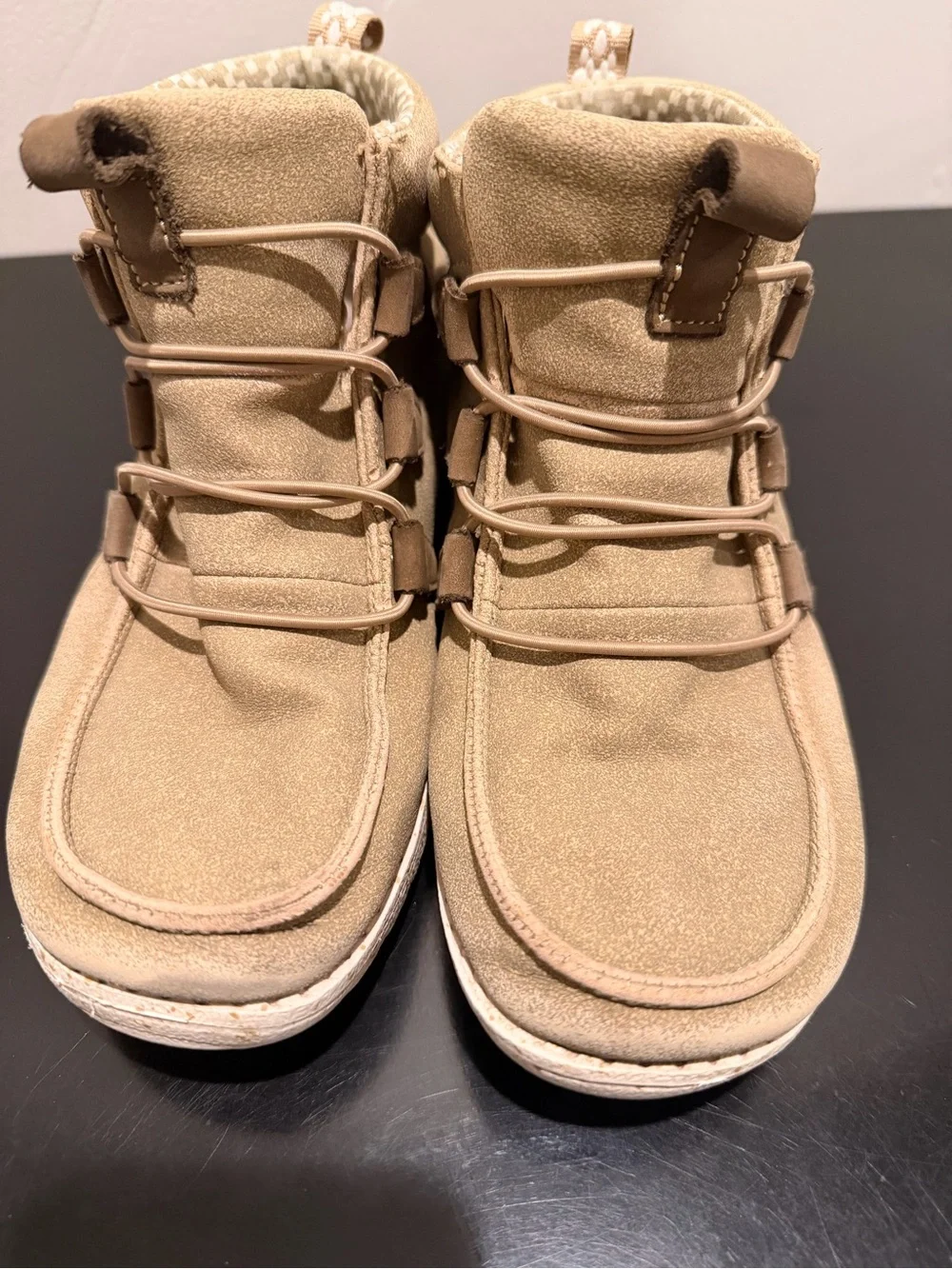 Hey Dude Kids Tan Cozy High-Top Boots
